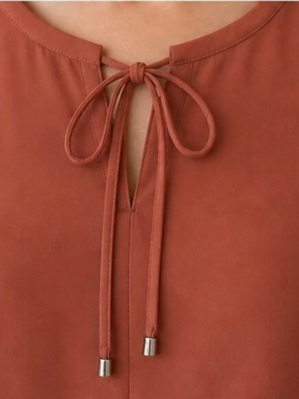 Rust Peplum Top - Picture 4 of 6